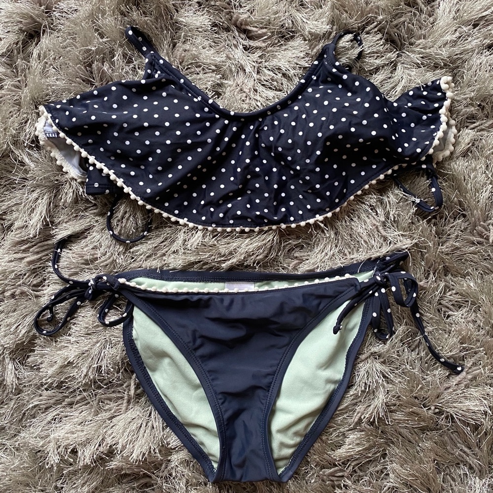 Polka dot two piece bikini